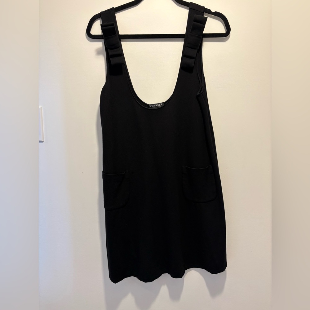 Black Twinset Sleeveless Dress with Bow Straps